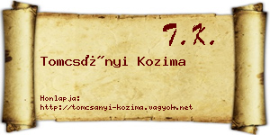 Tomcsányi Kozima névjegykártya
